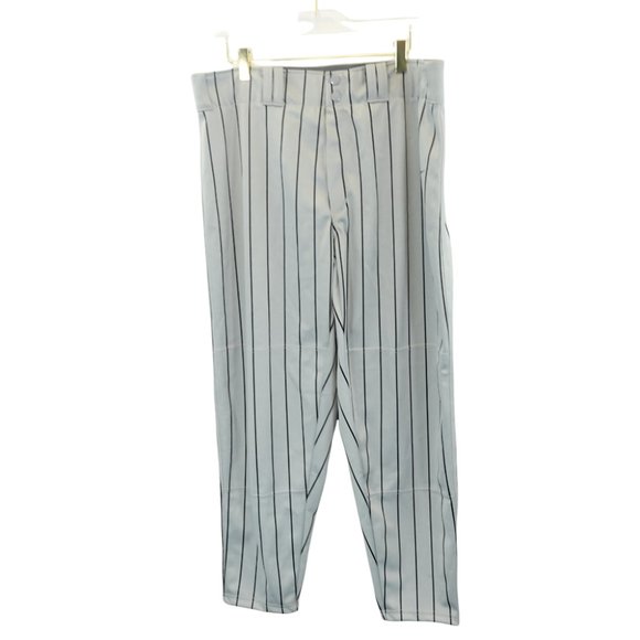 Nike Pants Mens Large Skinny Gray Softball Baseball Activewear Pinstriped Sports - Picture 1 of 10